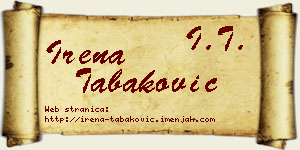 Irena Tabaković vizit kartica